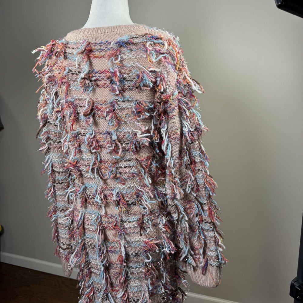 NEW Akira Womens S Dress Multicolor Fringe Knit Sweater Party Cocktail Winter - Picture 9 of 12